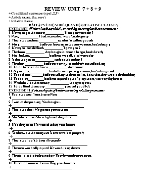 Bài tập về Mệnh đề quan hệ (Relative clauses)